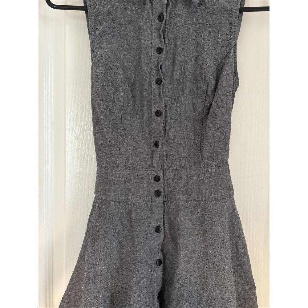 Venus Maxi Midi Dress Womens Blue Chambray High Low Button Front Tie Sz 8 - Picture 7 of 10